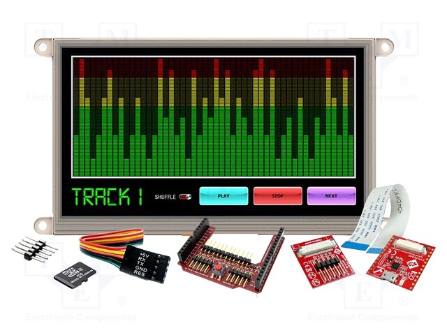 Dev.kit: with display; TFT; 7"; 800x480; Display: graphical; 32kB