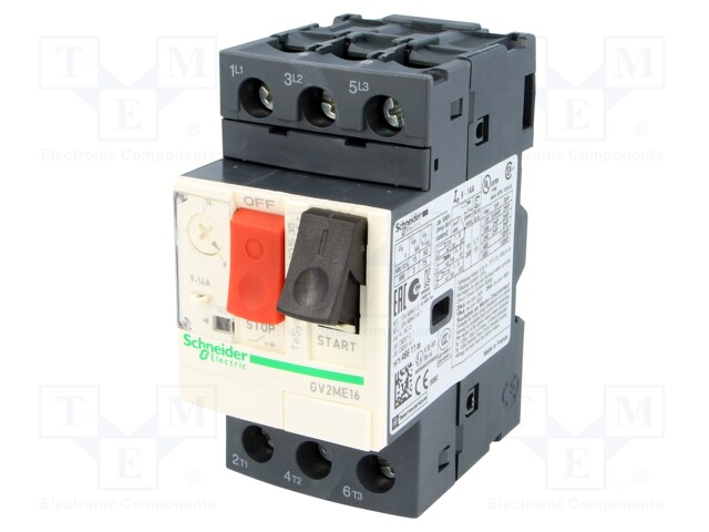 Motor breaker; 5.5kW; 230÷690VAC; DIN; Overcurrent release: 9÷14A