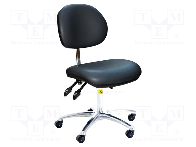 Chair; 450÷600mm; Features: gas damper; EN 61340-5-1; black