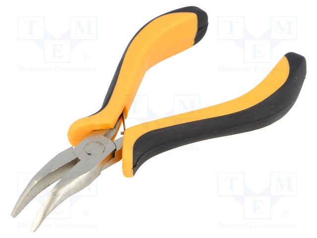 Pliers; curved,precision,half-rounded nose; 130mm