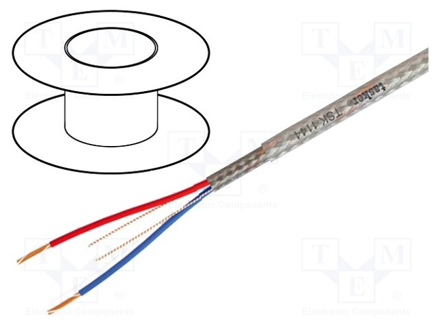 Wire: headset; stranded; 2x0,05mm2; transparent; Ø2.3mm; 50m