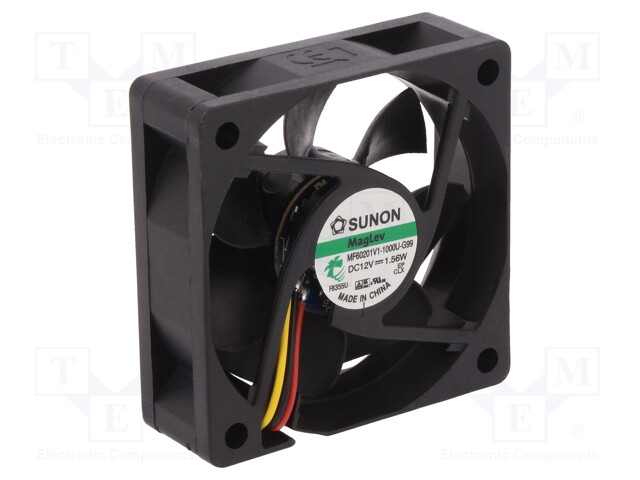 Fan: DC; axial; 12VDC; 60x60x20mm; 38.87m3/h; 33.5dBA; Vapo; 5000rpm