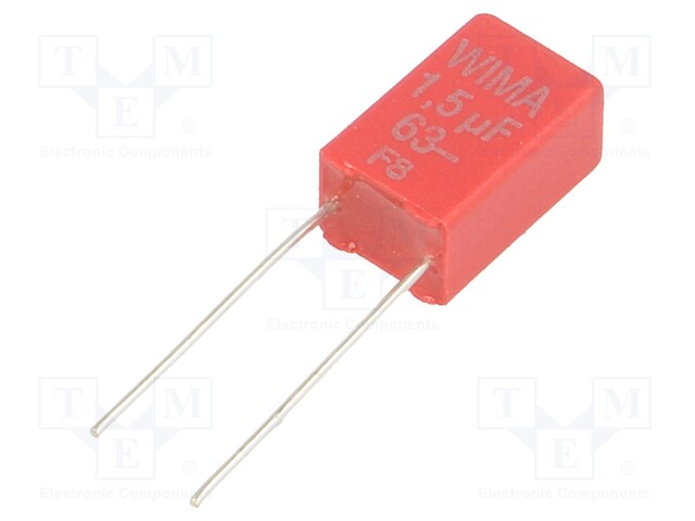 Capacitor: polyester; 1.5uF; 40VAC; 63VDC; Pitch: 5mm; ±5%