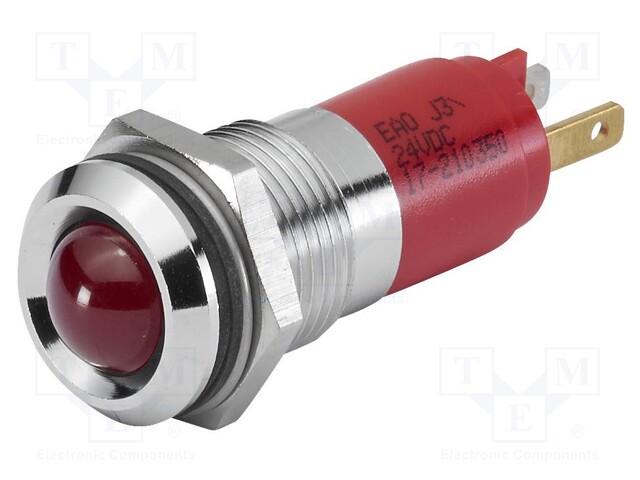 Indicator: LED; prominent; red/yellow/green; 24VDC; Ø14mm; 17