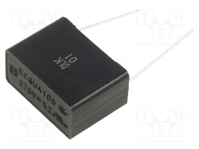 Safety Capacitor, 1 µF, X2, ECQUA Series, 275 V, Metallized PP