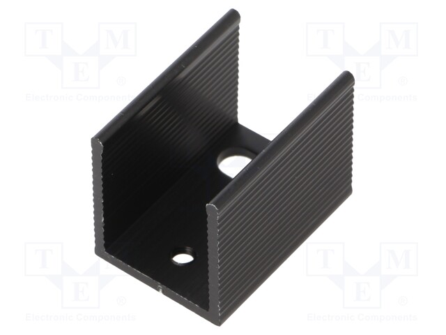 Heatsink: extruded; U; TO220; black; L: 25mm; W: 18mm; H: 20mm; 17K/W