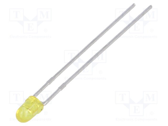 LED; 3mm; yellow; 8÷30mcd; 34°; Front: convex