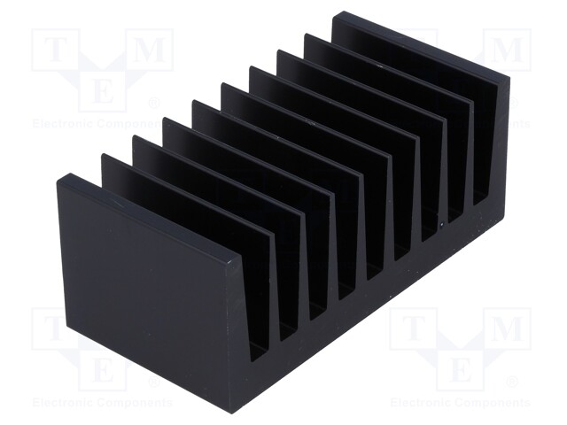 Heatsink: extruded; grilled; black; L: 50mm; W: 100mm; H: 40mm