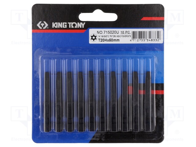 Screwdriver bit; Torx® with protection; T20H; Overall len: 50mm