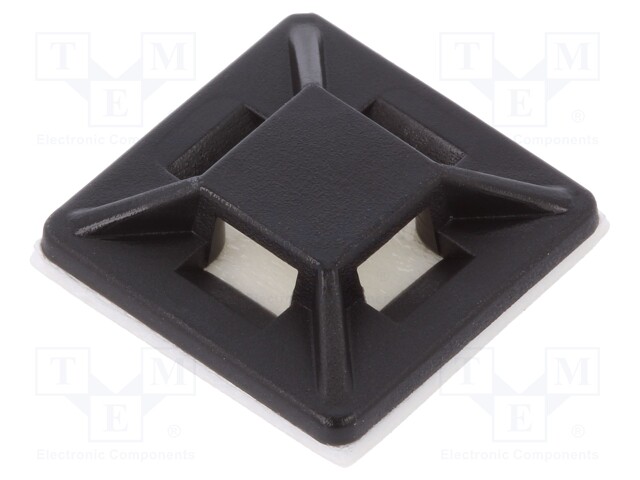 Cable tie holder; polyamide; UL94V-2; black; A: 19mm; B: 3.5mm