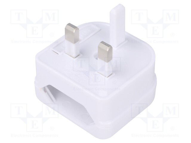 Adapter; Out: EU; Colour: white; Input: UK