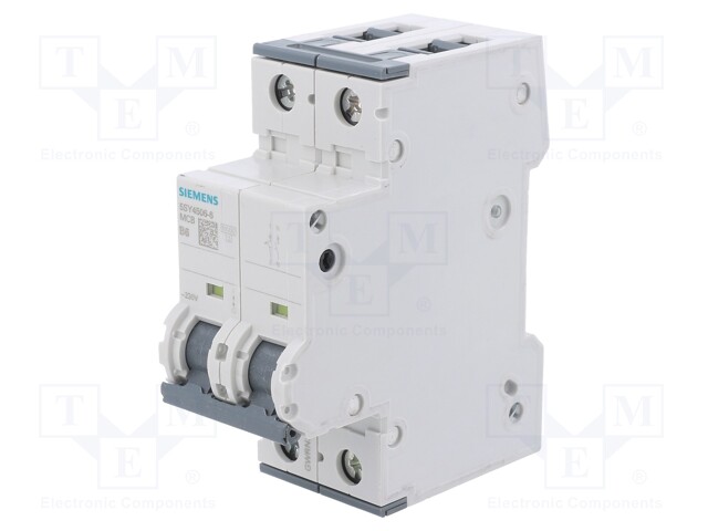 Circuit Breaker, MCB, 5SY4, 1P+N, 10 kA, 230 V, 6 A