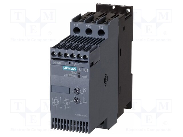 Module: soft-start; Usup: 200÷480VAC; Series: S0; DIN; 24VDC; 15kW