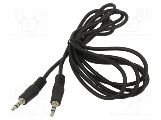 Cable; Jack 3.5mm 3pin plug,both sides; 1.8m; black