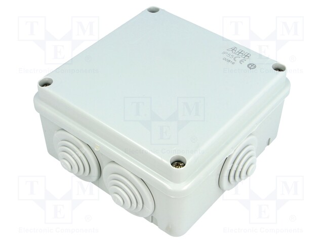 Enclosure: junction box; X: 100mm; Y: 100mm; Z: 50mm; wall mount