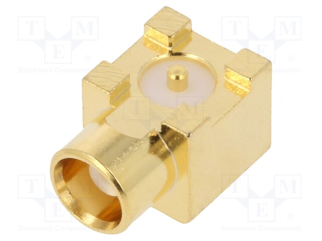 Socket; MCX; female; angled; 50Ω; SMT; teflon; gold-plated