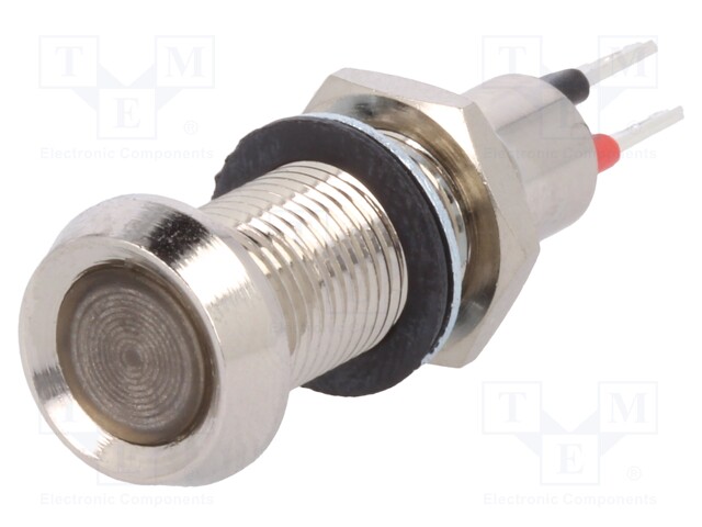 Indicator: LED; recessed; 12VDC; Cutout: Ø8.1mm; IP67; brass