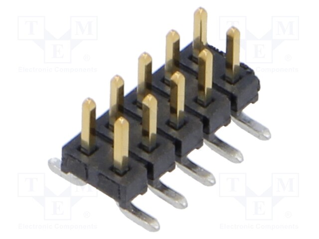 Connector: pin strips; male; PIN: 10; 2mm; gold-plated; SMT