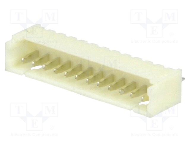 Socket; wire-board; male; 1.25mm; PIN: 12; THT; 125V; 1A; tinned