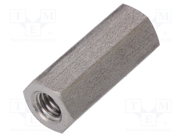 Screwed spacer sleeve; Int.thread: M6; 25mm; hexagonal