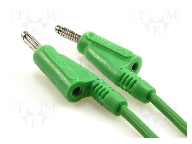 Test lead; PVC; 1m; green; 20A; 60VDC; Cond.cross sec: 1mm2