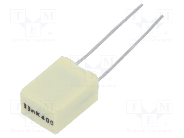 Capacitor: polyester; 33nF; 200VAC; 400VDC; Pitch: 5mm; ±10%