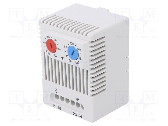 Sensor: thermostat; Contacts: NC + NO; 10A; 250VAC; IP20; -45÷80°C