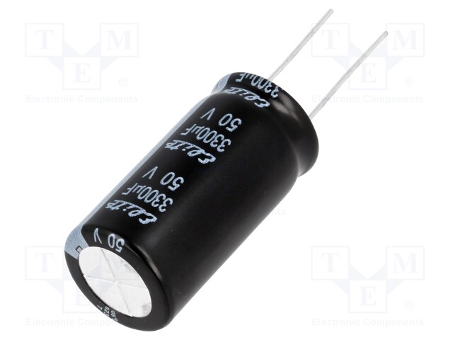 Capacitor: electrolytic; THT; 3300uF; 50VDC; Ø18x36mm; Pitch: 7.5mm