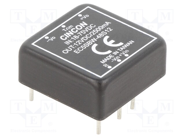 Converter: DC/DC; 30W; Uin: 18÷75V; 12VDC; Iout: 2500mA; 18g; 330kHz