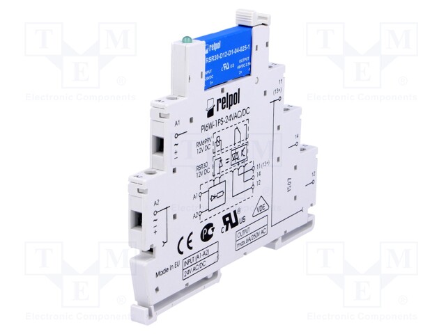 Relay: interface; SPST-NO; Ucoil: 24VDC; Ucoil: 24VAC; 1A; 1A/60VDC
