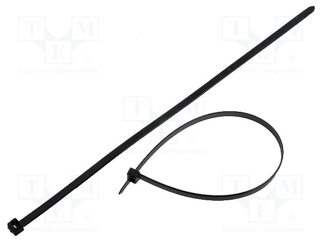 Cable tie; L: 390mm; W: 7.6mm; polyamide; 535N; black; Ømax: 100mm