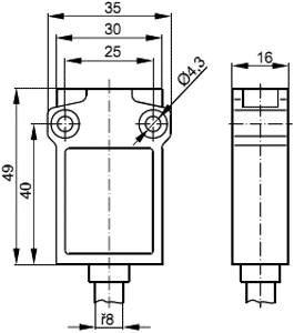 Limit switch; NO + NC; 5A; max.250VAC; max.250VDC; lead 1m; IP67