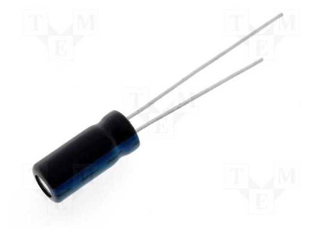 Capacitor: electrolytic; THT; 47uF; 50VDC; Ø6x12mm; Pitch: 2.5mm