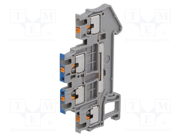 Splice terminal: rail; 0.14÷1.5mm2; ways: 2; terminals: 4; grey