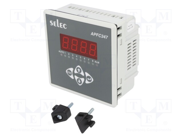 Meter: power factor controller; on panel; 4-digit LED; 40÷300V