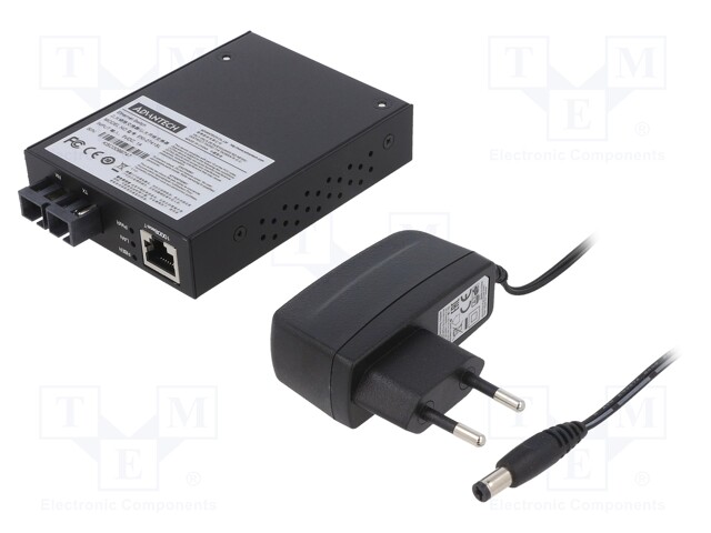 Media converter; GIGA ETHERNET/single-mode fiber; 12÷48VDC; DIN