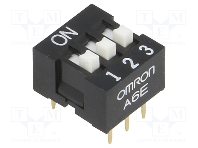 Switch: DIP-SWITCH; Poles number: 3; ON-OFF; 0.025A/24VDC; Pos: 2