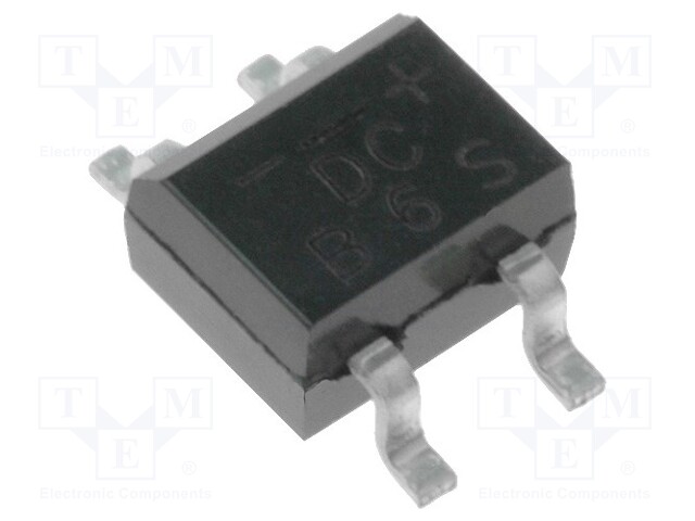 Single-phase bridge rectifier; Urmax: 600V; If: 0.5A; Ifsm: 30A