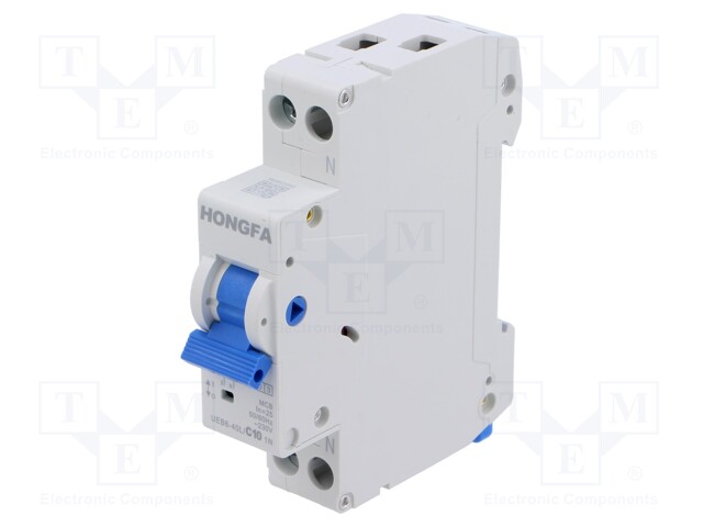 Circuit breaker; 230VAC; Inom: 10A; Poles: 1+N; Charact: C; 4.5kA