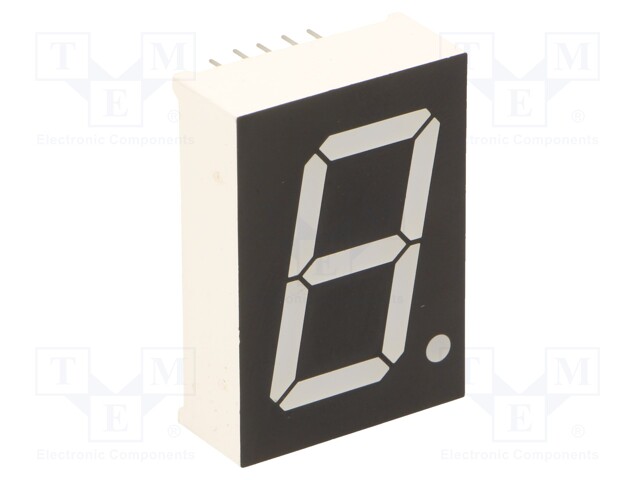 Display: LED; 7-segment; 25.4mm; 1"; No.char: 1; blue; 50mcd; anode