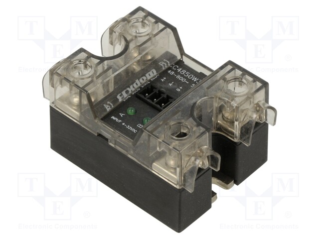 Relay: solid state; Ucntrl: 4÷32VDC; 50A; 48÷600VAC; 2-channels