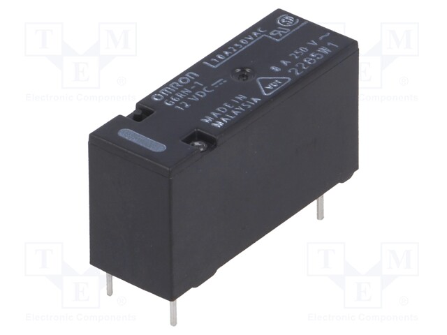 Relay: electromagnetic; SPDT; Ucoil: 12VDC; 8A/250VAC; 5A/30VDC