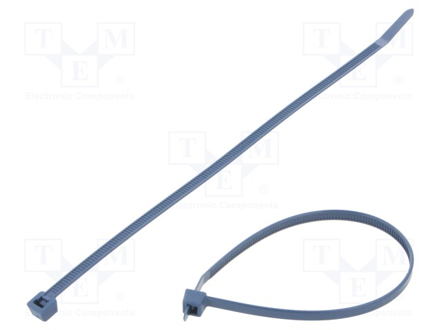 Cable tie; with metal; L: 200mm; W: 4.6mm; PPMP; 150N; blue; UL94HB