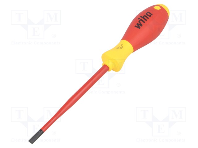 Screwdriver; insulated,slim; slot; 5,5x1,0mm; Blade length: 125mm