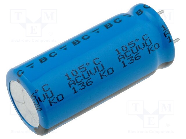 Electrolytic Capacitor, 4700 µF, 16 V, 136 RVI Series, ± 20%, Radial Leaded, 10000 hours @ 105°C