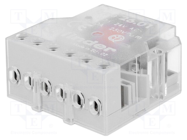Relay: installation; bistable; NO; Ucoil: 24VAC; 10A; -40÷40°C; IP20