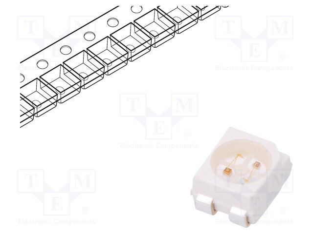 LED; SMD; 3528,PLCC4; orange/green; 3.5x2.8x1.9mm; 120°; 2.2÷2.6V