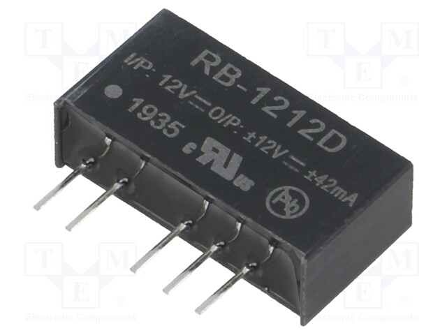 Converter: DC/DC; 1W; Uin: 10.8÷13.2V; Uout: 12VDC; Uout2: -12VDC