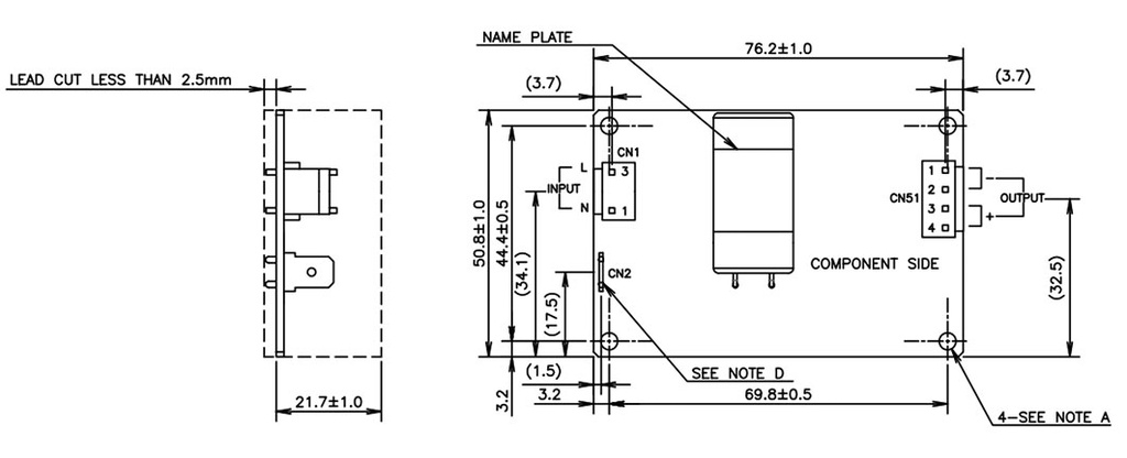 Power supply: switched-mode; open; 30.24W; 85÷265VAC; OUT: 1; 36VDC