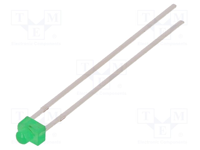 LED; 1.8mm; green; 4÷12mcd; 40°; 2.4÷3V; Front: convex; Pitch: 2.54mm